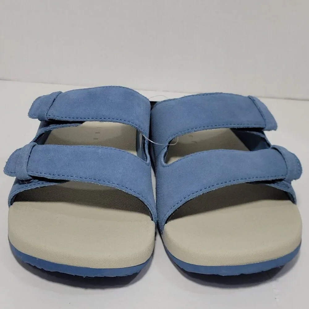 Reef Kids Ojai Slide Sandals Big Kid Size 6 Suede Leather Upper Dusk Blue Unisex